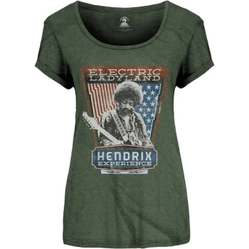 Jimi Hendrix - Electric Ladyland Womens Large T-Shirt - Green