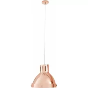 Premier Housewares - Ceiling Lights White Finish Copper Round Shape Pendant Light Antique Ceiling Lighting Contemporary Pendant Hanging Lighting For