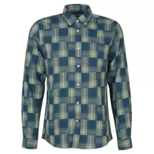 Barbour Mens Patch Tailored Shirt Kielder Blue XXL