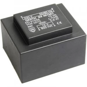 PCB mount transformer 1 x 230 V 2 x 9 V AC 10 VA 555 mA