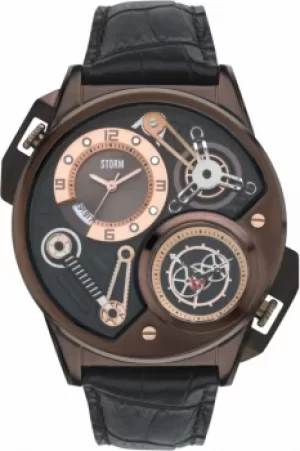 Mens STORM Dualtron Leather Watch DUALTRON-LEATHER-BROWN