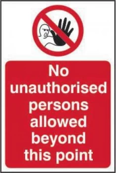 Persons Allowed Beyond This Point Sign