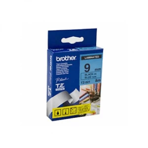 Brother TZE-521 P-touch Black on Blue Laminated Tape 9mm x 8m