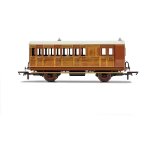 Hornby GNR 4 Wheel Coach Brake 3rd Class 399 Brown Coach Model