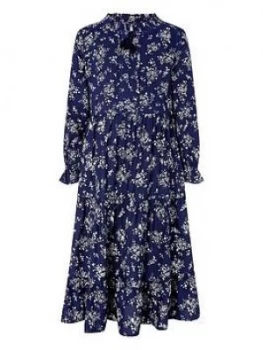 Monsoon Girls S.E.W. Rose Rosetta Dress - Navy