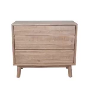 Olivia's Melville Acacia Wood 3 Drawer Unit in Sand Wash