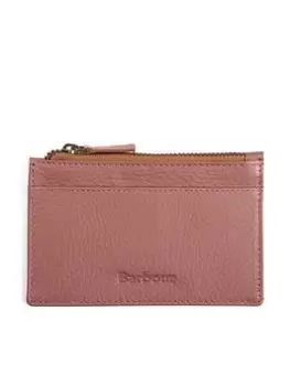 Barbour Avalon Leather Card Holder, Pink, Women