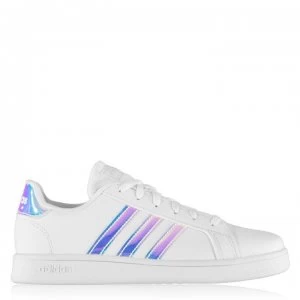 adidas Grand Court Junior Girls Trainers - Wht/Iridescent