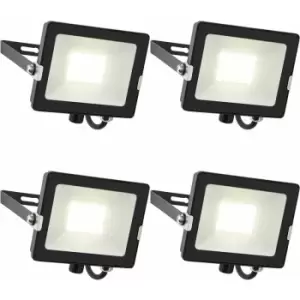 4 pack Outdoor Waterproof LED Floodlight - 30W Cool White LED - Matt Black