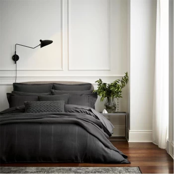 Bedeck of Belfast Dark Grey Combed Cotton 300 Thread Count Fine Linens 'Mansa' Duvet Cover - double