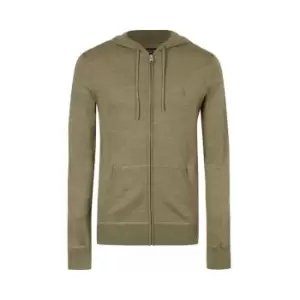 AllSaints Merino Zip Knit Hoodie - Green