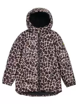 Barbour International Girls Printed Boston Quilt Jacket - Jaguar/Black/Multi, Size 8-9 Years, Women