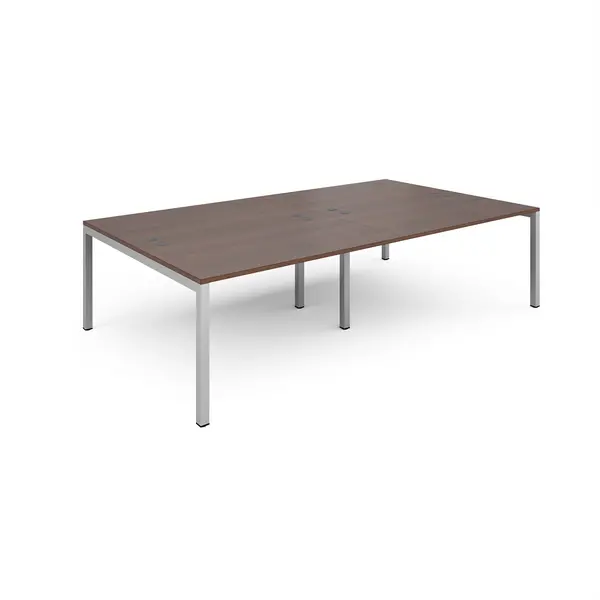 Connex Double Back to Back Office Desk - 2800mm x 1600mm - Silver - Walnut