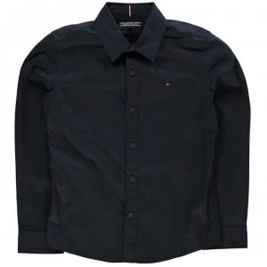 Tommy Hilfiger Junior Boys Long Sleeve Poplin Shirt - Navy