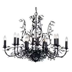 Michelan 12 Light Multi Arm Chandeliers Black