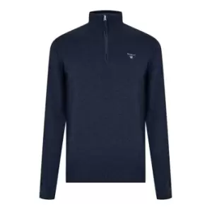 GANT Men Classic Cotton Half-Zip Sweater (4XL) Blue