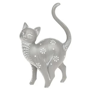 Country Grey Cat Standing Right Ornament