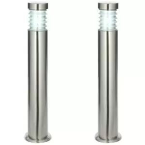 2 PACK Outdoor IP44 Bollard Light Marine Grade Steel Lamp Post Garden Driveway