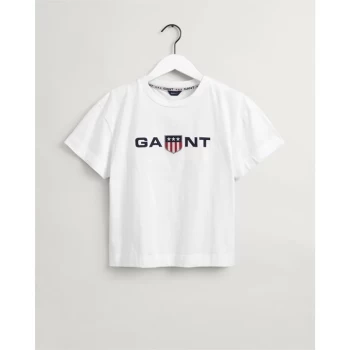 Gant Junior Girls Retro Shield T-Shirt - White