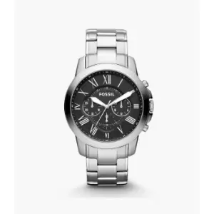 Fossil Mens Grant Chronograph Stainless Steel Watch - Silver