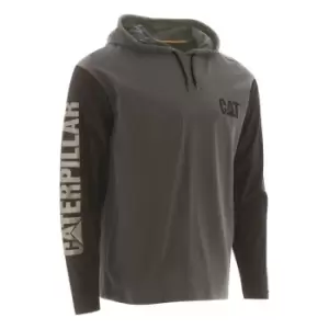 Caterpillar Mens Hooded Long-Sleeved T-Shirt (L) (Dark Grey)