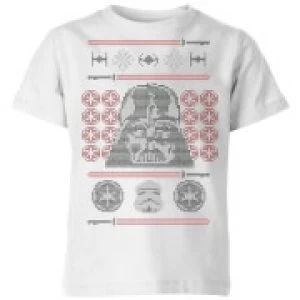 Star Wars Darth Vader Face Knit Kids Christmas T-Shirt - White - 5-6 Years