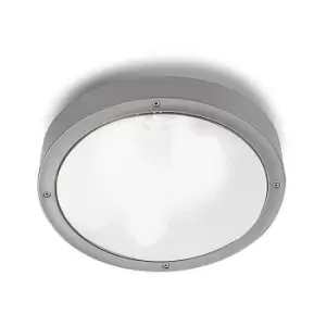 Leds-C4 Basic - Outdoor LED Round Flush Ceiling Light Basic Grey 30cm 1488lm 4000K IP65