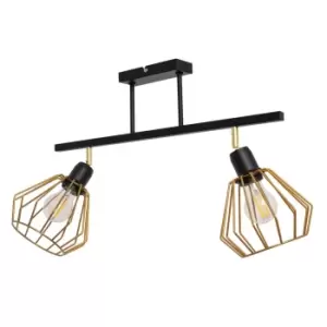 Agat Semi Flush Light Black, Gold 55cm