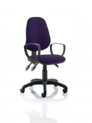 Eclipse III Lever Task Operator Chair Bespoke With Loop Arms In Purple