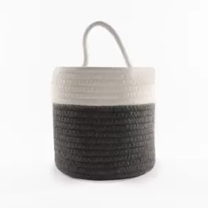 Maison&white - Hanging Cotton Rope Basket Grey & White M&W - Grey