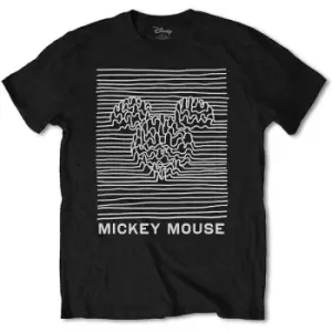 Disney - Mickey Mouse Unknown Pleasures Unisex Large T-Shirt - Black