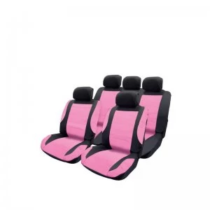 Pink Leather Look Seat Cover Set