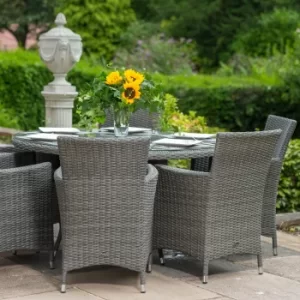 Paris 6 Seater Round Dining Set Slate (Grey)