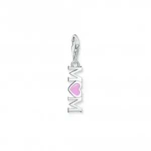 Charmista Pink Cold Enamel Mom With Heart Charm Pendant 2001-007-9