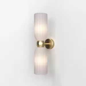 Maytoni Antic Modern 2 Light Up & Down Wall Lamp Gold, White Shade, E14