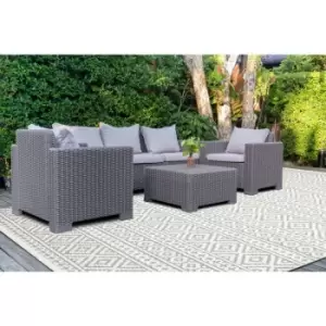 JAZZ Indoor / Outdoor JAZ04 Silver 190cm x 290cm Rectangle - Grey