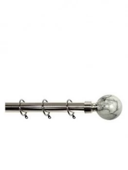 Marble Effect Ball Finial Extendable Curtain Pole