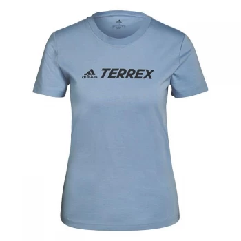 adidas Terrex Classic Logo T-Shirt Womens - Ambient Sky