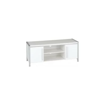 Seconique Charisma 2 Door 1 Shelf TV Unit White Gloss & Chrome Legs