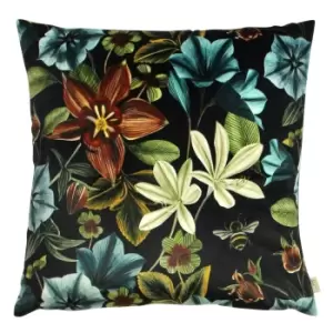 Evans Lichfield Midnight Garden Aquilegia Cushion Cover (43cm x 43cm) (Teal)