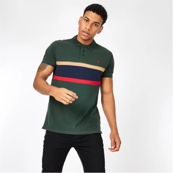 Jack Wills Tupton Cut And Sew Polo - Dark Green