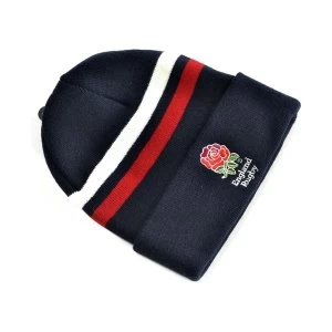 England Rugby Striped RFU Core Turn Up Hat Navy White Red