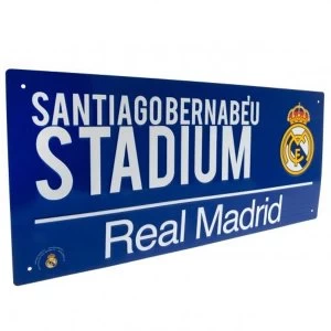 Real Madrid FC Blue Street Sign