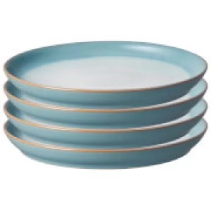 Denby Azure Haze 4 Piece Coupe Dinner Plate Set