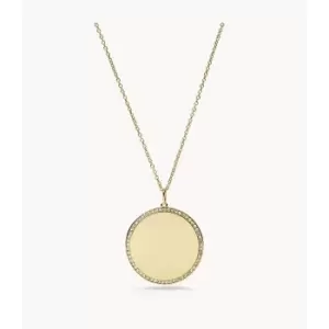 Fossil Womens Lane Gold-Tone Stainless Steel Pendant Necklace - Gold