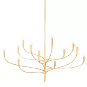 Hudson Valley Lighting Labra 12 Light Chandelier in Vintage Gold Leaf