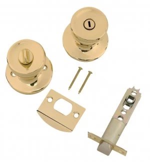 Wickes Privacy Door Knob Set - Brass 1 Pair