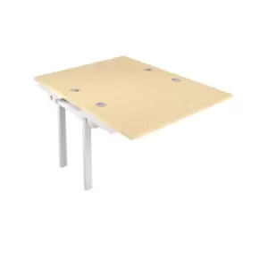 Telescopic Sliding 2 Person Maple Bench Extension with Cable Port - 1200 X 800 - White Frame