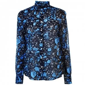 Gant Silk Print Blouse - 410 MARINE