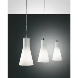 Fabas Luce Diana Straight Bar Pendant Ceiling Light Chrome Glass, E27